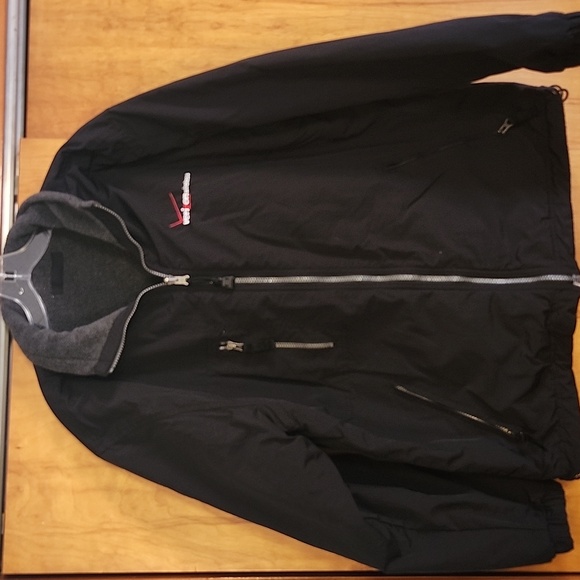 Verizon Wireless Black and Gray Reversable Fleece Jacket By Dunbrooke. - Picture 1 of 16